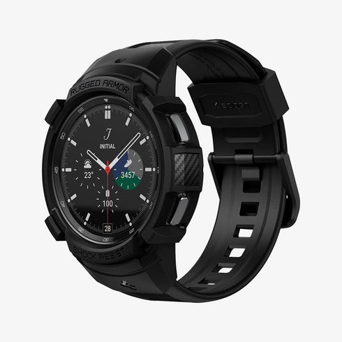 ACS06488 - Galaxy Watch 6 Classic (47mm) Case Rugged Armor Pro in black showing the front